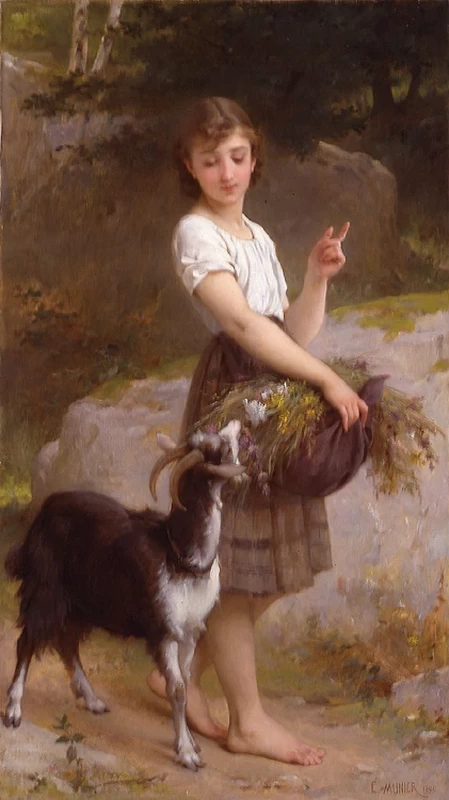 Ragazza con capra e fiori, 1890